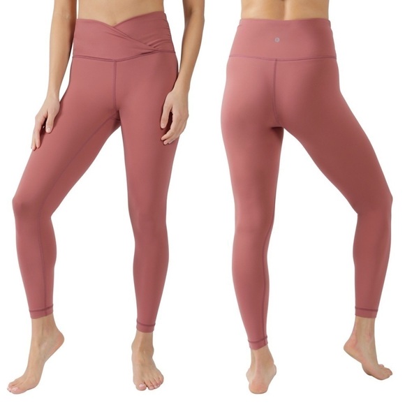 New! 90 Degree Crossover High Waist Ankle Active Athletic Running Yoga Leggings - Picture 1 of 12